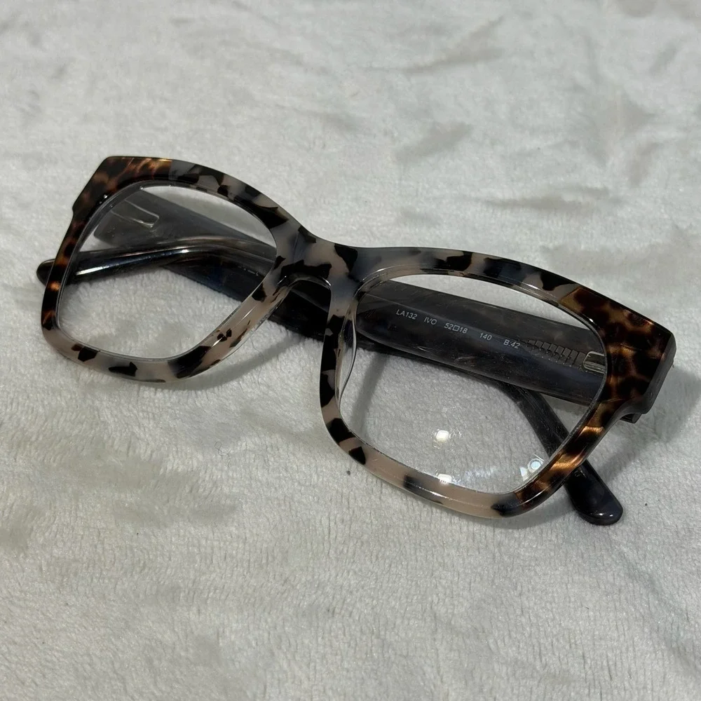 L.A.M.B. Eyeglasses Frames Ivory Tortoise As Is‎ Glasses Prescription Left In